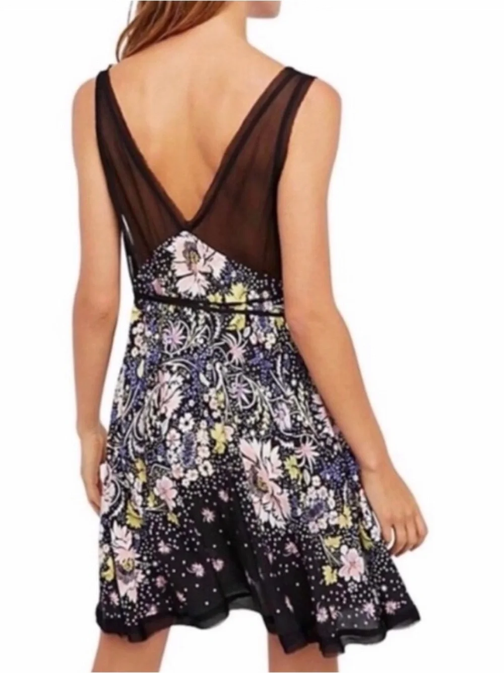 Free People Longwood Floral Print Boho V-Neck Slip Dress Size Small